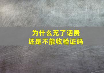 为什么充了话费还是不能收验证码