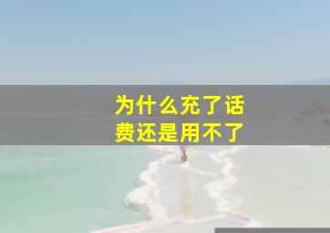 为什么充了话费还是用不了