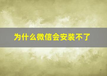 为什么微信会安装不了