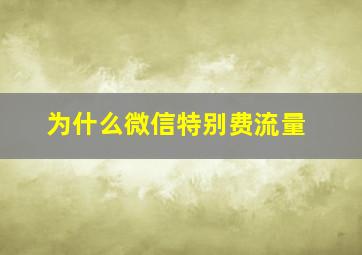 为什么微信特别费流量