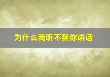 为什么我听不到你讲话