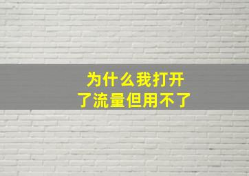 为什么我打开了流量但用不了