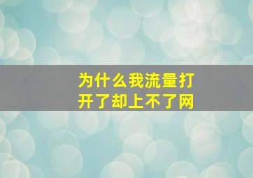 为什么我流量打开了却上不了网