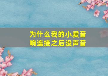 为什么我的小爱音响连接之后没声音