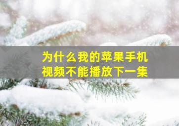 为什么我的苹果手机视频不能播放下一集