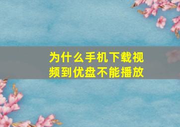 为什么手机下载视频到优盘不能播放