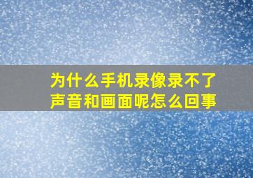 为什么手机录像录不了声音和画面呢怎么回事