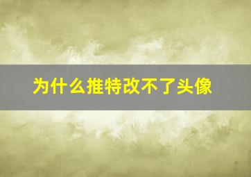 为什么推特改不了头像