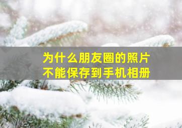 为什么朋友圈的照片不能保存到手机相册