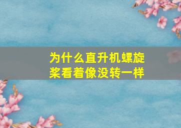 为什么直升机螺旋桨看着像没转一样