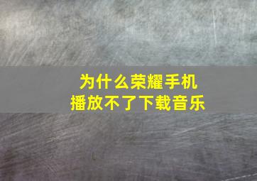 为什么荣耀手机播放不了下载音乐