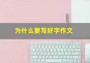 为什么要写好字作文