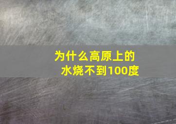 为什么高原上的水烧不到100度