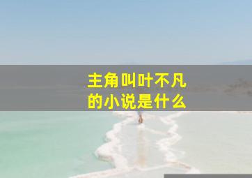 主角叫叶不凡的小说是什么