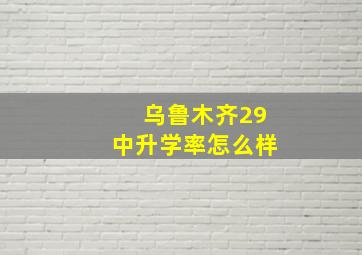 乌鲁木齐29中升学率怎么样