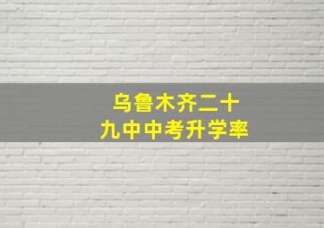 乌鲁木齐二十九中中考升学率