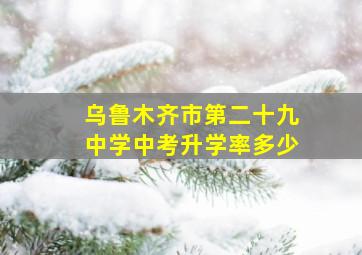 乌鲁木齐市第二十九中学中考升学率多少