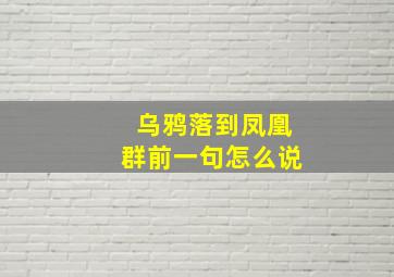 乌鸦落到凤凰群前一句怎么说