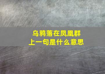 乌鸦落在凤凰群上一句是什么意思