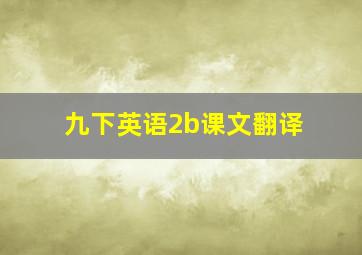 九下英语2b课文翻译