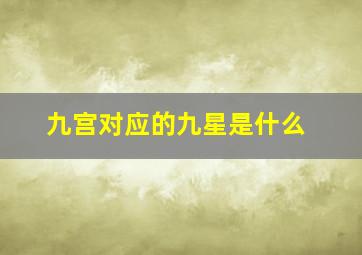 九宫对应的九星是什么