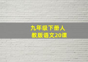 九年级下册人教版语文20课