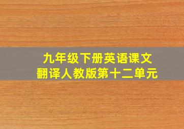 九年级下册英语课文翻译人教版第十二单元