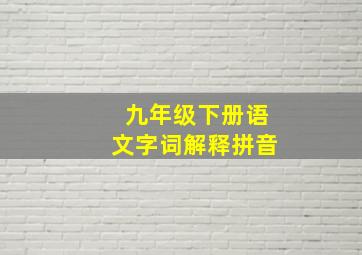 九年级下册语文字词解释拼音