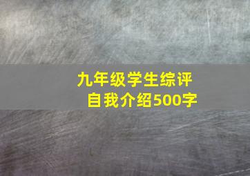 九年级学生综评自我介绍500字