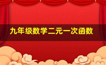 九年级数学二元一次函数