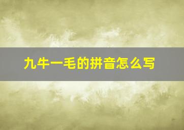 九牛一毛的拼音怎么写