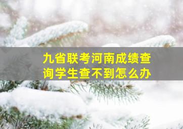 九省联考河南成绩查询学生查不到怎么办