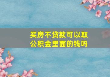 买房不贷款可以取公积金里面的钱吗