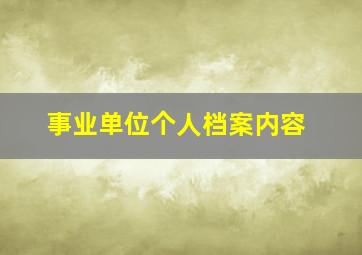 事业单位个人档案内容