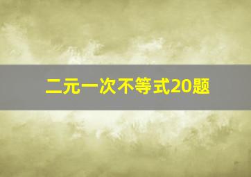 二元一次不等式20题