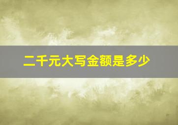 二千元大写金额是多少