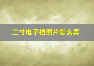 二寸电子档照片怎么弄