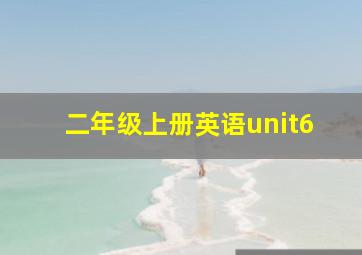 二年级上册英语unit6