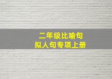 二年级比喻句拟人句专项上册