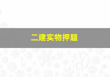 二建实物押题