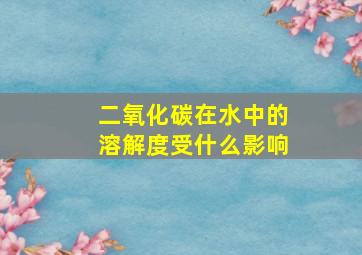 二氧化碳在水中的溶解度受什么影响