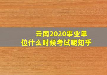 云南2020事业单位什么时候考试呢知乎