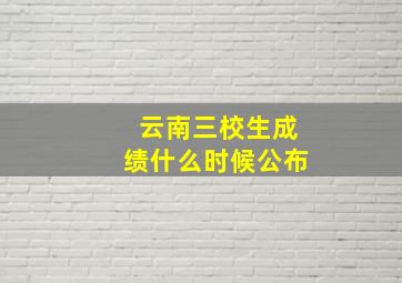 云南三校生成绩什么时候公布