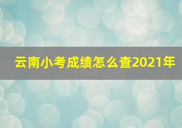 云南小考成绩怎么查2021年