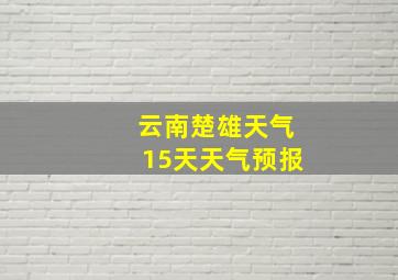 云南楚雄天气15天天气预报