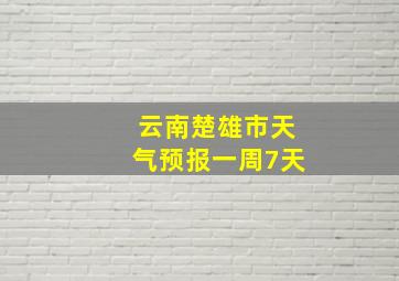 云南楚雄市天气预报一周7天