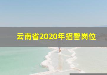 云南省2020年招警岗位