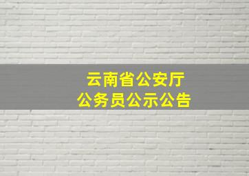 云南省公安厅公务员公示公告