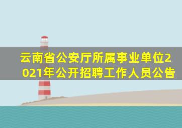 云南省公安厅所属事业单位2021年公开招聘工作人员公告