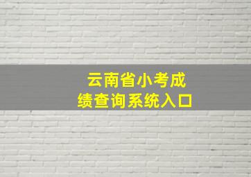 云南省小考成绩查询系统入口